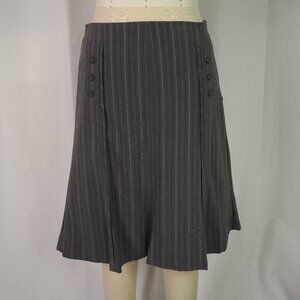 Worthington A-line Skirt, Gray with Pink Pin Stripes, Size 6, inside lined
